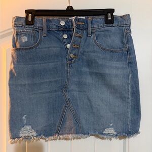 Old Navy Blue Distressed Jean Skirt